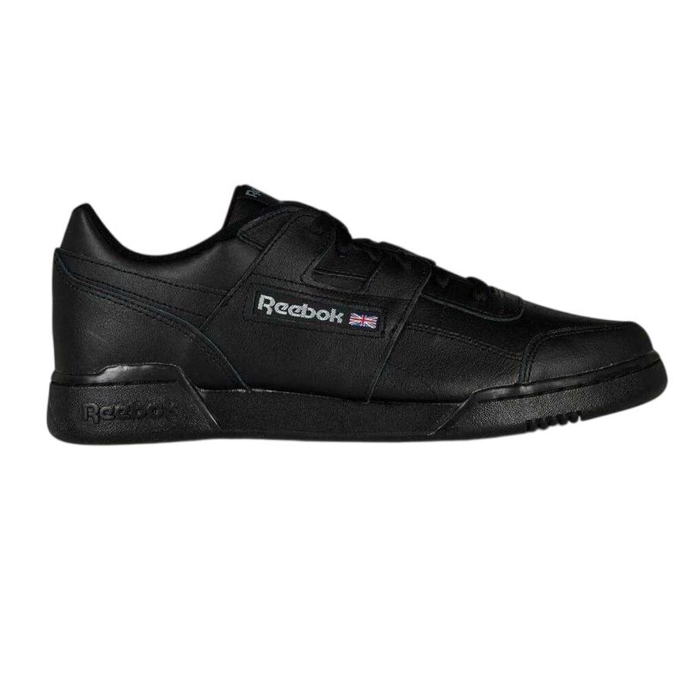Reebok Mens Workout Plus Leather Sneakers / Black